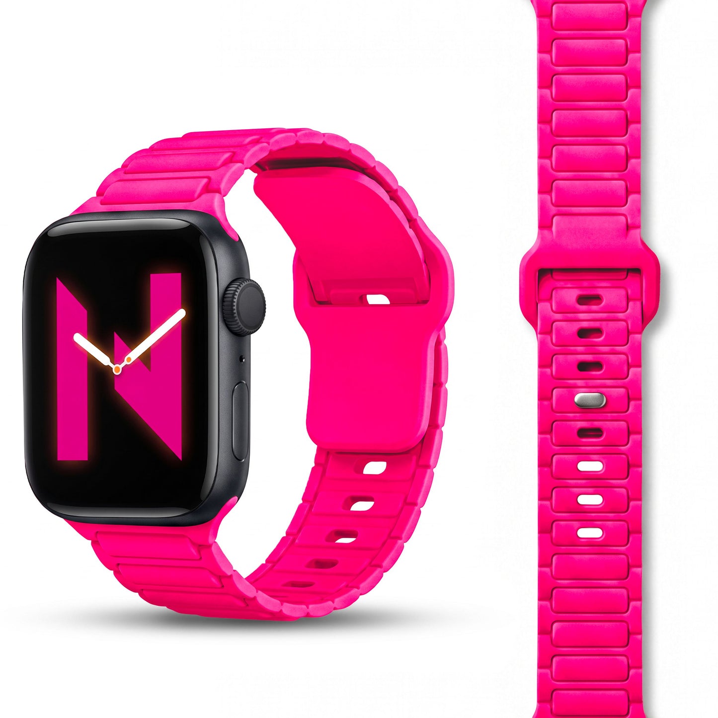 NALIA Pulse Silikon Armband kompatibel mit Apple Watch Armband iWatch Series SE/10/9/8/7/6/5/4/3/2/1, 38/40/41/42mm, 3D Textur Sportarmband mit Steck-Pin Verschluss
