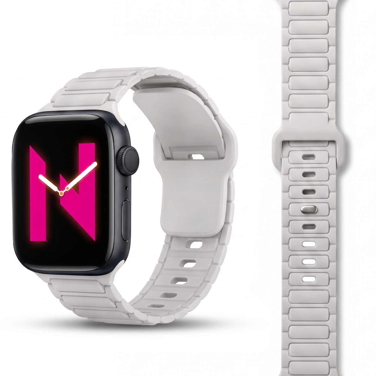 NALIA Pulse Silikon Armband kompatibel mit Apple Watch Armband iWatch Series SE/10/9/8/7/6/5/4/3/2/1, 38/40/41/42mm, 3D Textur Sportarmband mit Steck-Pin Verschluss