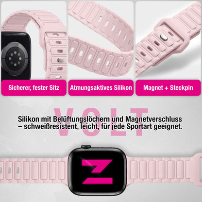 NALIA Pulse Silikon Armband kompatibel mit Apple Watch Armband iWatch Series SE/10/9/8/7/6/5/4/3/2/1, 38/40/41/42mm, 3D Textur Sportarmband mit Steck-Pin Verschluss