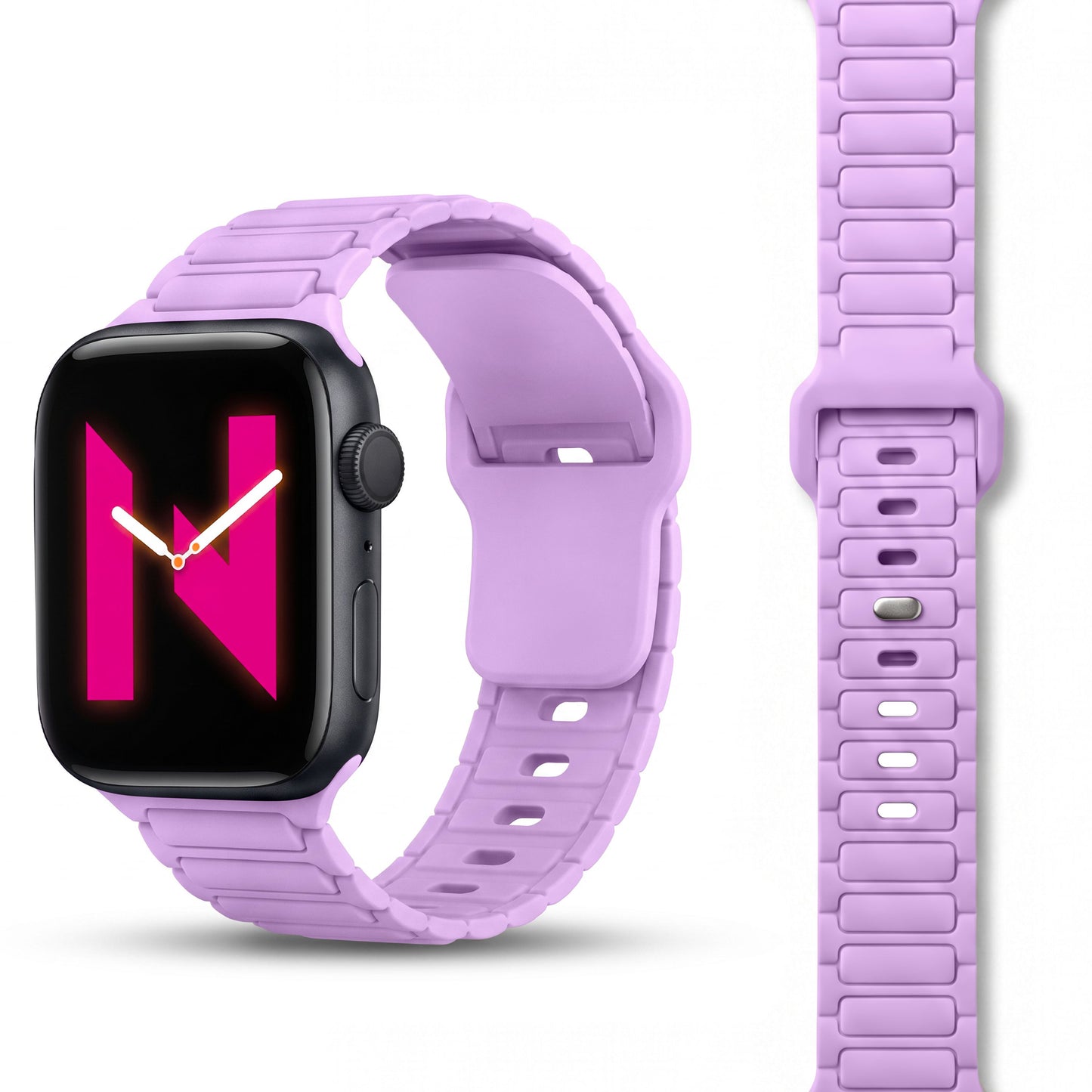 NALIA Pulse Silikon Armband kompatibel mit Apple Watch Armband iWatch Series Ultra/SE 10 9 8 7 6 5 4 3 2 1, 42/44/45/46/49mm, 3D Sportarmband mit Steck-Pin Verschluss