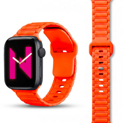 NALIA Pulse Silikon Armband kompatibel mit Apple Watch Armband iWatch Series Ultra/SE 10 9 8 7 6 5 4 3 2 1, 42/44/45/46/49mm, 3D Sportarmband mit Steck-Pin Verschluss