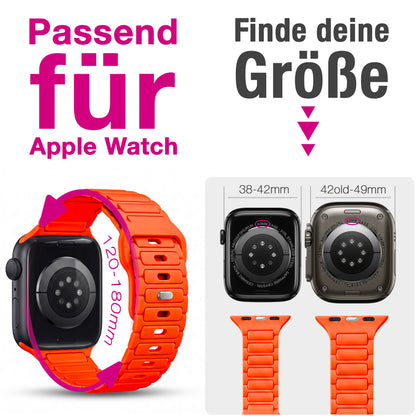 NALIA Pulse Silikon Armband kompatibel mit Apple Watch Armband iWatch Series Ultra/SE 10 9 8 7 6 5 4 3 2 1, 42/44/45/46/49mm, 3D Sportarmband mit Steck-Pin Verschluss
