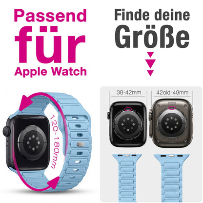 NALIA Pulse Silikon Armband kompatibel mit Apple Watch Armband iWatch Series Ultra/SE 10 9 8 7 6 5 4 3 2 1, 42/44/45/46/49mm, 3D Sportarmband mit Steck-Pin Verschluss