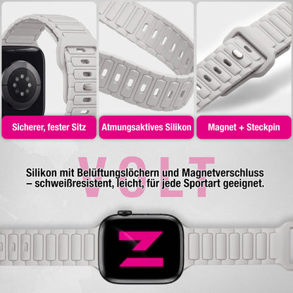 NALIA Pulse Silikon Armband kompatibel mit Apple Watch Armband iWatch Series Ultra/SE 10 9 8 7 6 5 4 3 2 1, 42/44/45/46/49mm, 3D Sportarmband mit Steck-Pin Verschluss