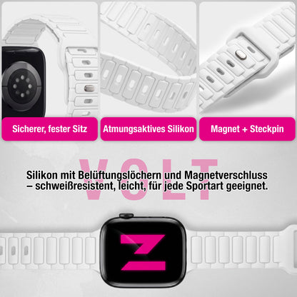 NALIA Pulse Silikon Armband kompatibel mit Apple Watch Armband iWatch Series Ultra/SE 10 9 8 7 6 5 4 3 2 1, 42/44/45/46/49mm, 3D Sportarmband mit Steck-Pin Verschluss