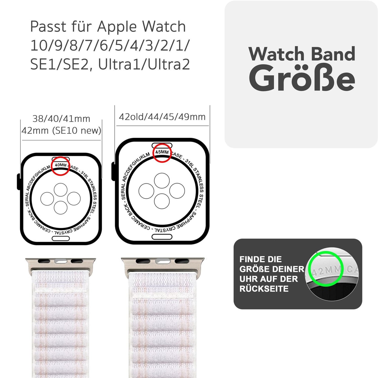 NALIA Evolv Nylon Armband kompatibel mit Apple Watch Armband iWatch Series SE/10/9/8/7/6/5/4/3/2/1, 38/40/41/42mm, Gewebtes Stoffband Elastisch Uhrenband mit Klettverschluss