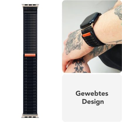 NALIA Evolv Nylon Armband kompatibel mit Apple Watch Armband iWatch Series SE/10/9/8/7/6/5/4/3/2/1, 38/40/41/42mm, Gewebtes Stoffband Elastisch Uhrenband mit Klettverschluss