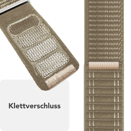 NALIA Evolv Nylon Armband kompatibel mit Apple Watch Armband iWatch Series SE/10/9/8/7/6/5/4/3/2/1, 38/40/41/42mm, Gewebtes Stoffband Elastisch Uhrenband mit Klettverschluss