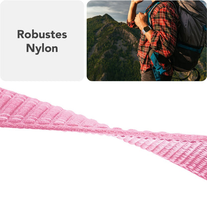 NALIA Evolv Nylon Armband kompatibel mit Apple Watch Armband iWatch Series SE/10/9/8/7/6/5/4/3/2/1, 38/40/41/42mm, Gewebtes Stoffband Elastisch Uhrenband mit Klettverschluss