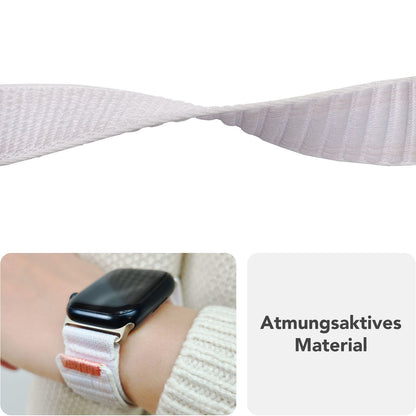 NALIA Evolv Nylon Armband kompatibel mit Apple Watch Armband iWatch Series Ultra/SE 10 9 8 7 6 5 4 3 2 1, 42/44/45/46/49mm, Leichtes Gewebtes Stoffband mit Klettverschluss