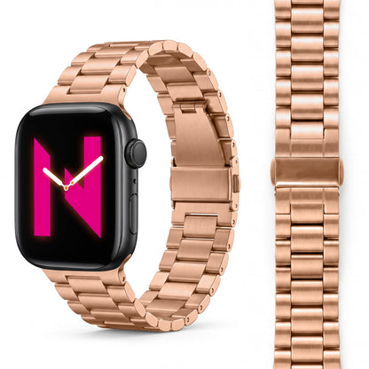 NALIA Mova Edelstahl Armband kompatibel mit Apple Watch Armband iWatch Series SE/10/9/8/7/6/5/4/3/2/1, 38/40/41/42mm, Metall Ersatzarmband mit Doppelfaltschließe, Rostfrei