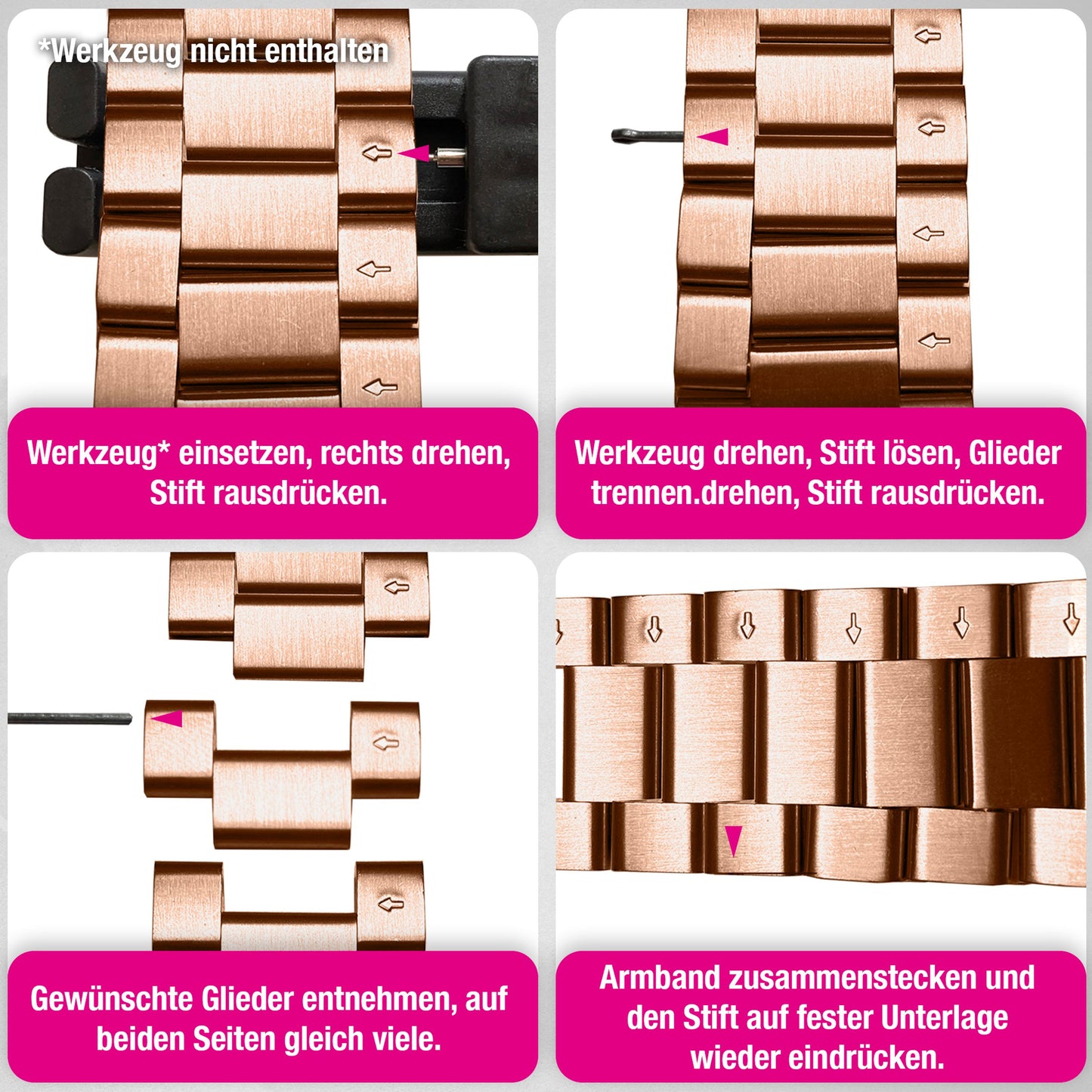 NALIA Mova Edelstahl Armband kompatibel mit Apple Watch Armband iWatch Series SE/10/9/8/7/6/5/4/3/2/1, 38/40/41/42mm, Metall Ersatzarmband mit Doppelfaltschließe, Rostfrei