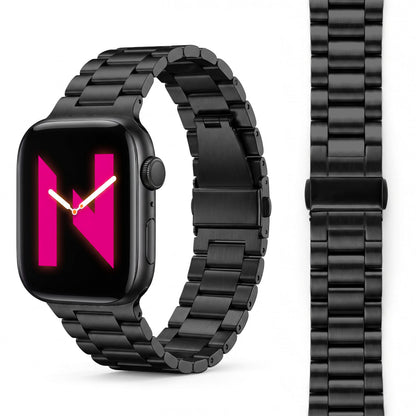 NALIA Mova Edelstahl Armband kompatibel mit Apple Watch Armband iWatch Series SE/10/9/8/7/6/5/4/3/2/1, 38/40/41/42mm, Metall Ersatzarmband mit Doppelfaltschließe, Rostfrei