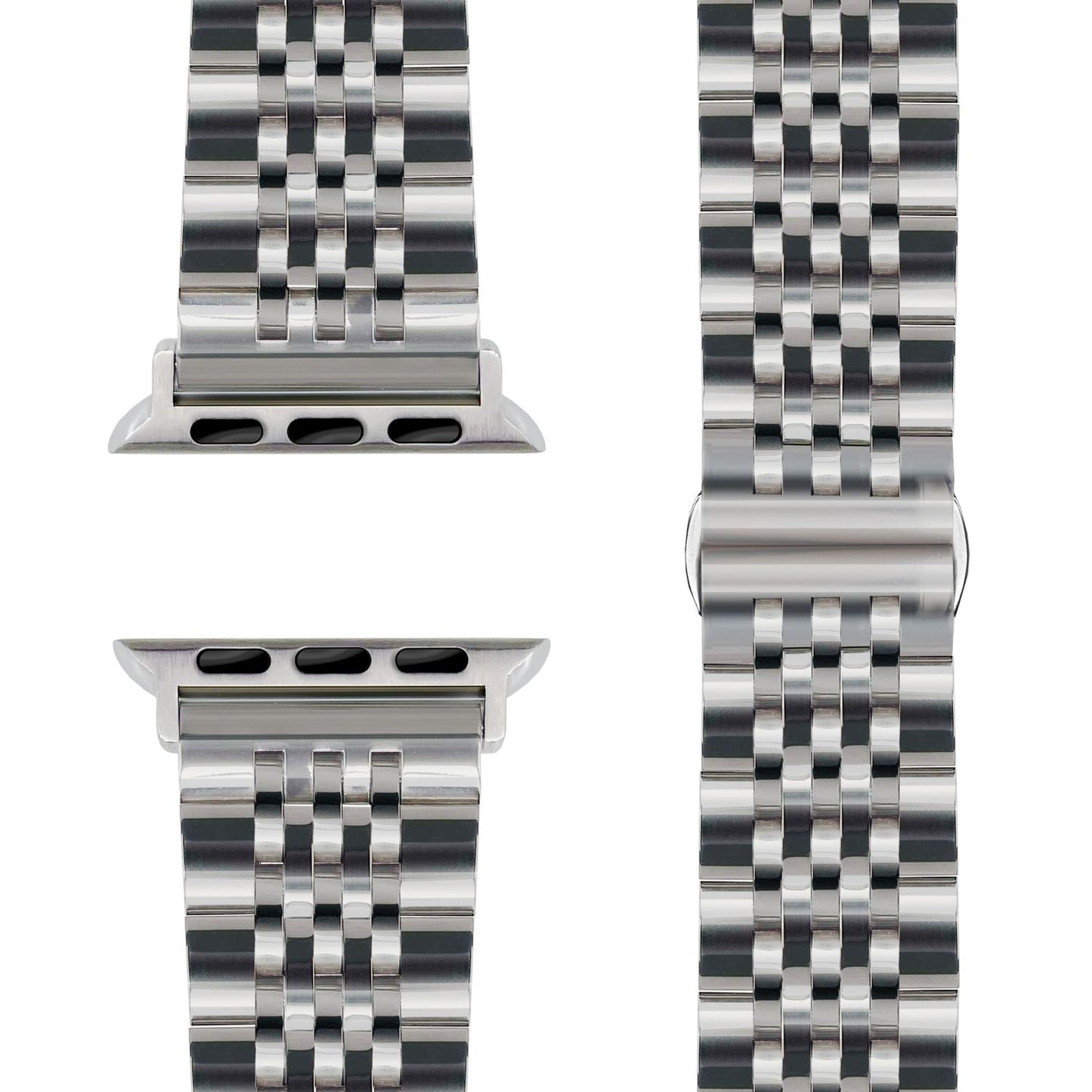 NALIA Trivo Edelstahl Armband kompatibel mit Apple Watch Armband SE Series 10 9 8 7 6 5 4 3 2 1 38/40/41/42mm, Metall Ersatzarmband mit Schmetterlingsschließe, Rostfrei