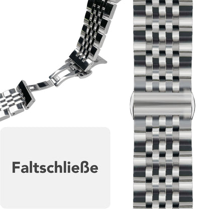 NALIA Trivo Edelstahl Armband kompatibel mit Apple Watch Armband SE Series 10 9 8 7 6 5 4 3 2 1 38/40/41/42mm, Metall Ersatzarmband mit Schmetterlingsschließe, Rostfrei