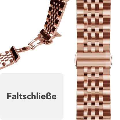 NALIA Trivo Edelstahl Armband kompatibel mit Apple Watch Armband SE Series 10 9 8 7 6 5 4 3 2 1 38/40/41/42mm, Metall Ersatzarmband mit Schmetterlingsschließe, Rostfrei