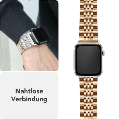 NALIA Trivo Edelstahl Armband kompatibel mit Apple Watch Armband Ultra/SE Series 10 9 8 7 6 5 4 3 2 1, 42/44/45/46/49mm, Ersatzarmband mit Schmetterlingsschließe, Rostfrei