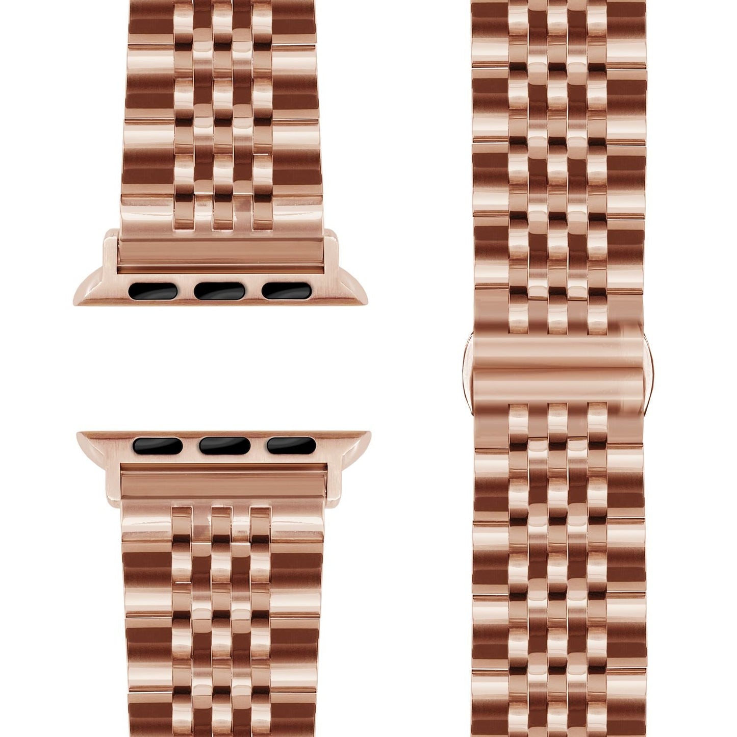 NALIA Trivo Edelstahl Armband kompatibel mit Apple Watch Armband Ultra/SE Series 10 9 8 7 6 5 4 3 2 1, 42/44/45/46/49mm, Ersatzarmband mit Schmetterlingsschließe, Rostfrei
