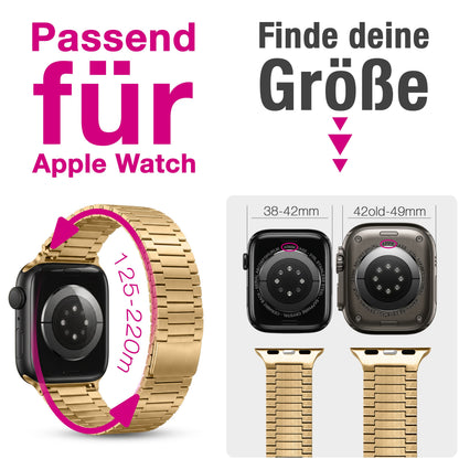 NALIA Chronos Metall Armband kompatibel mit Apple Watch Armband Ultra/SE iWatch Series 10 9 8 7 6 5 4 3 2 1, 42/44/45/46/49mm, Edelstahl Loop-Armband Magnetverschluss, Rostfrei
