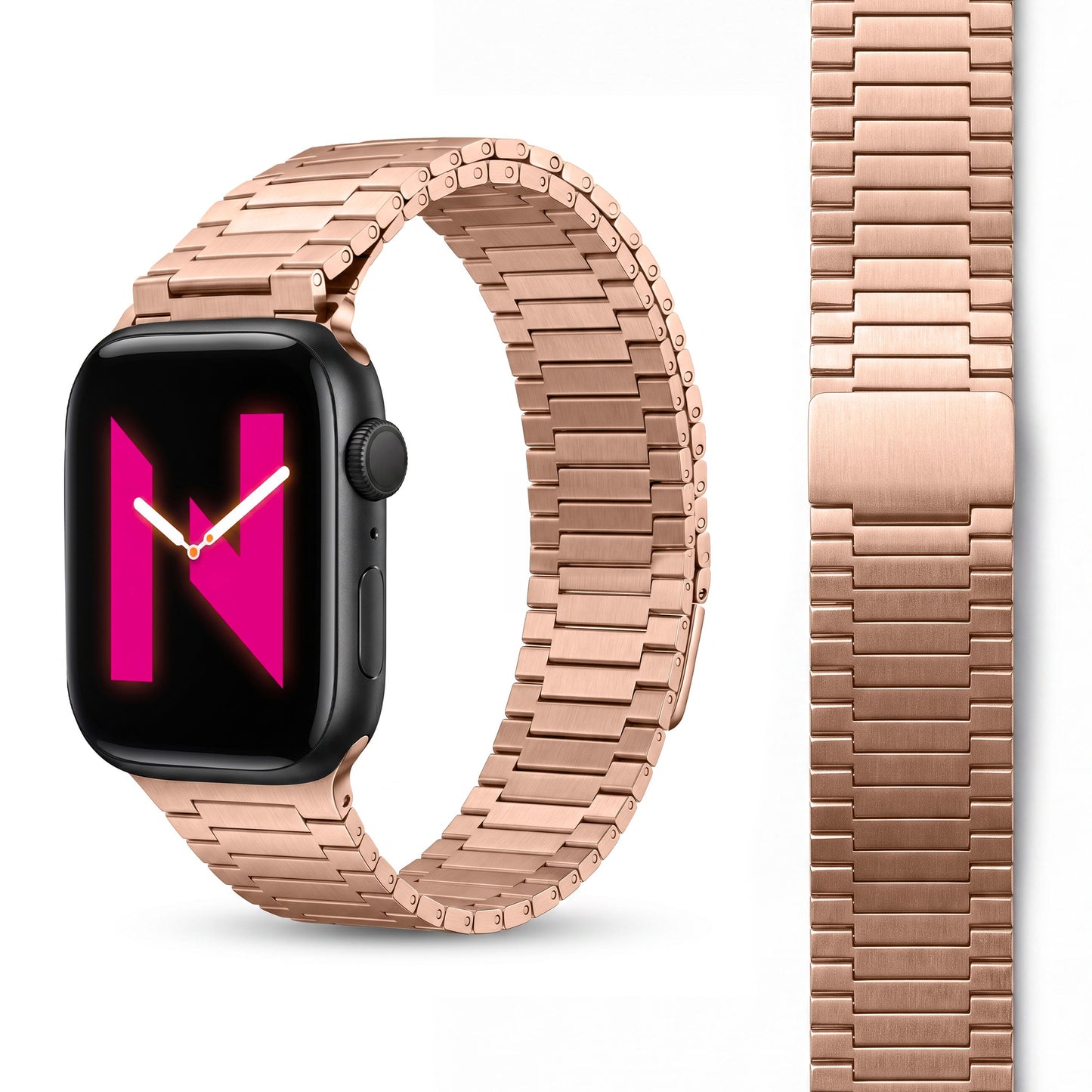 NALIA Chronos Metall Armband kompatibel mit Apple Watch Armband Ultra/SE iWatch Series 10 9 8 7 6 5 4 3 2 1, 42/44/45/46/49mm, Edelstahl Loop-Armband Magnetverschluss, Rostfrei