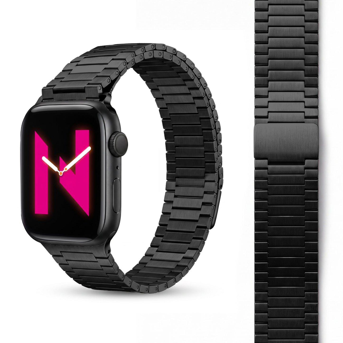 NALIA Chronos Metall Armband kompatibel mit Apple Watch Armband Ultra/SE iWatch Series 10 9 8 7 6 5 4 3 2 1, 42/44/45/46/49mm, Edelstahl Loop-Armband Magnetverschluss, Rostfrei