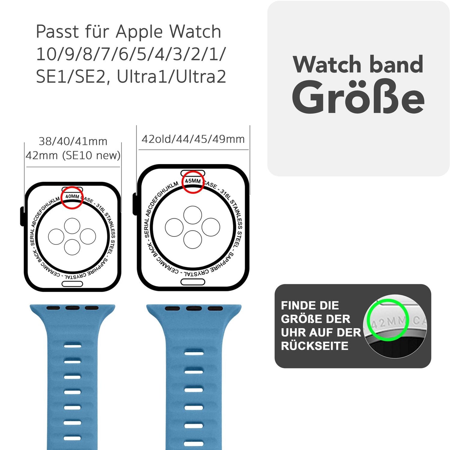 NALIA Motion Silikon Armband kompatibel mit Apple Watch Armband iWatch Series SE/10/9/8/7/6/5/4/3/2/1, 38/40/41/42mm, Ersatzarmband Soft Sportarmband mit Steck-Pin Verschluss