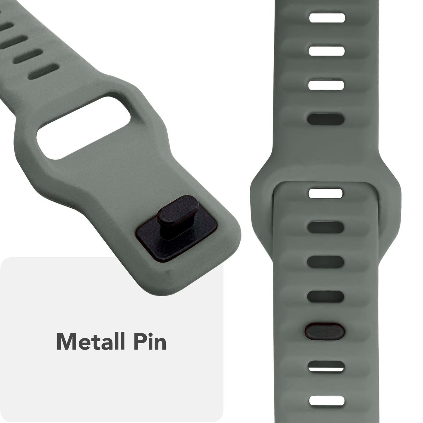 NALIA Motion Silikon Armband kompatibel mit Apple Watch Armband iWatch Series SE/10/9/8/7/6/5/4/3/2/1, 38/40/41/42mm, Ersatzarmband Soft Sportarmband mit Steck-Pin Verschluss