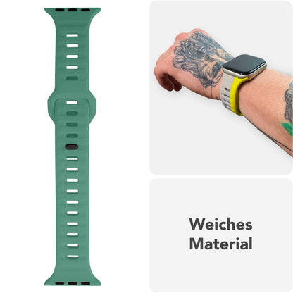 NALIA Motion Silikon Armband kompatibel mit Apple Watch Armband iWatch Series SE/10/9/8/7/6/5/4/3/2/1, 38/40/41/42mm, Ersatzarmband Soft Sportarmband mit Steck-Pin Verschluss