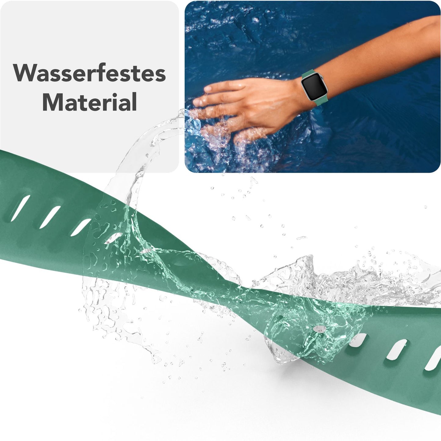 NALIA Motion Silikon Armband kompatibel mit Apple Watch Armband iWatch Series SE/10/9/8/7/6/5/4/3/2/1, 38/40/41/42mm, Ersatzarmband Soft Sportarmband mit Steck-Pin Verschluss