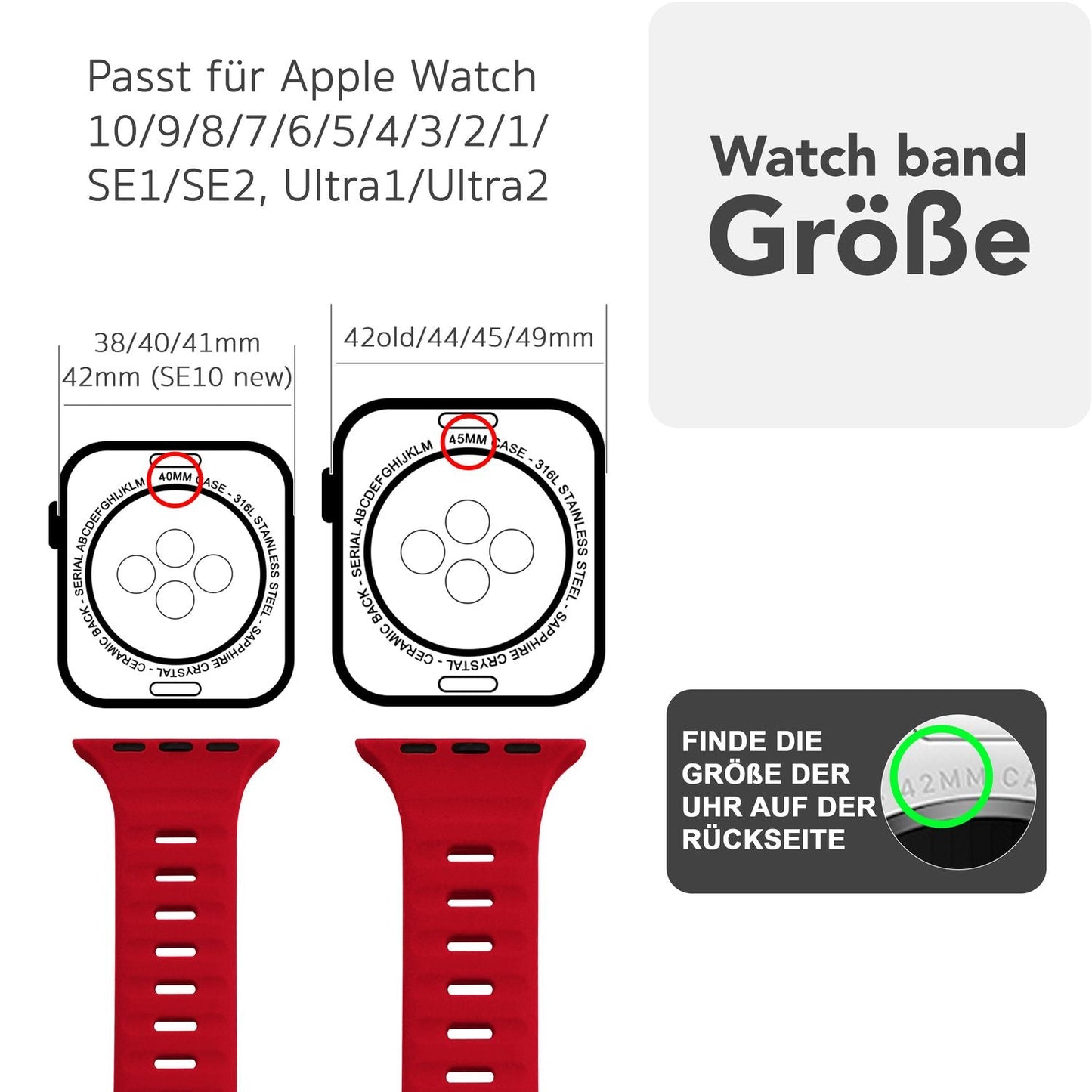 NALIA Motion Silikon Armband kompatibel mit Apple Watch Armband iWatch Series SE/10/9/8/7/6/5/4/3/2/1, 38/40/41/42mm, Ersatzarmband Soft Sportarmband mit Steck-Pin Verschluss