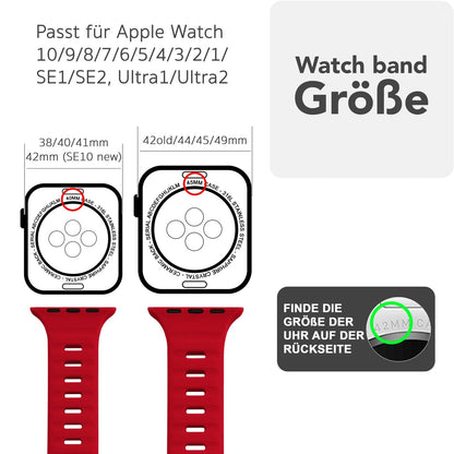 NALIA Motion Silikon Armband kompatibel mit Apple Watch Armband iWatch Series SE/10/9/8/7/6/5/4/3/2/1, 38/40/41/42mm, Ersatzarmband Soft Sportarmband mit Steck-Pin Verschluss