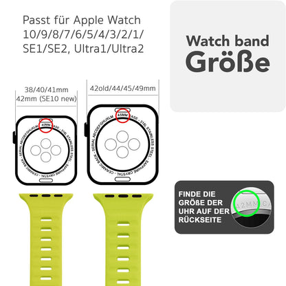 NALIA Motion Silikon Armband kompatibel mit Apple Watch Armband iWatch Series SE/10/9/8/7/6/5/4/3/2/1, 38/40/41/42mm, Ersatzarmband Soft Sportarmband mit Steck-Pin Verschluss