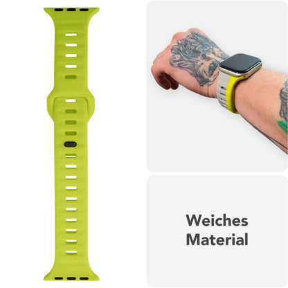 NALIA Motion Silikon Armband kompatibel mit Apple Watch Armband iWatch Series SE/10/9/8/7/6/5/4/3/2/1, 38/40/41/42mm, Ersatzarmband Soft Sportarmband mit Steck-Pin Verschluss