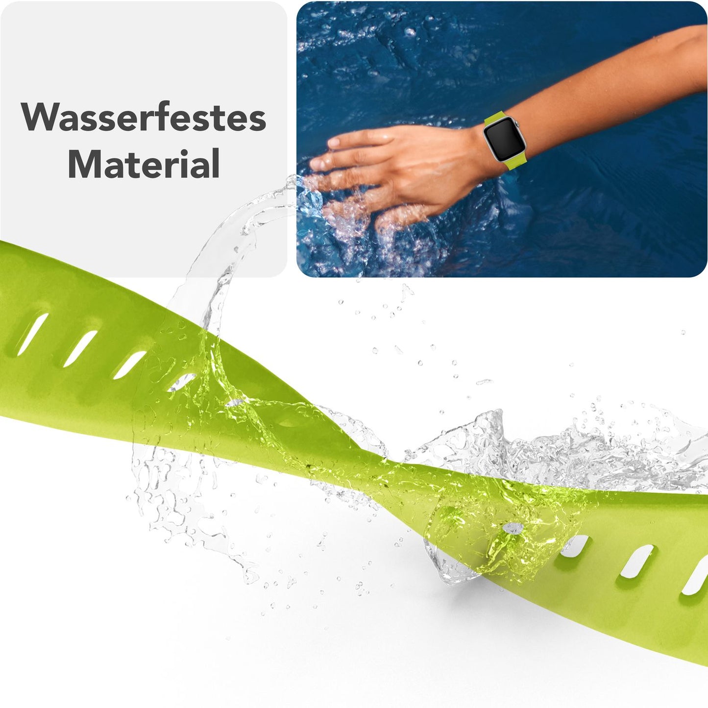 NALIA Motion Silikon Armband kompatibel mit Apple Watch Armband iWatch Series SE/10/9/8/7/6/5/4/3/2/1, 38/40/41/42mm, Ersatzarmband Soft Sportarmband mit Steck-Pin Verschluss