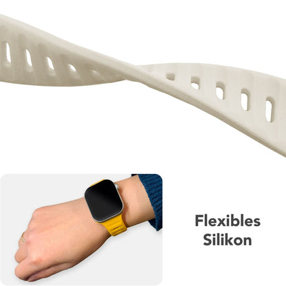 NALIA Motion Silikon Armband kompatibel mit Apple Watch Armband iWatch Series SE/10/9/8/7/6/5/4/3/2/1, 38/40/41/42mm, Ersatzarmband Soft Sportarmband mit Steck-Pin Verschluss