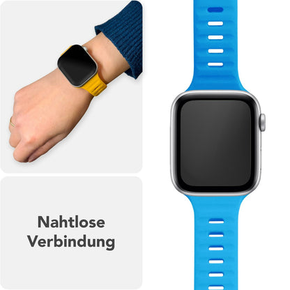 NALIA Motion Silikon Armband kompatibel mit Apple Watch Armband iWatch Series SE/10/9/8/7/6/5/4/3/2/1, 38/40/41/42mm, Ersatzarmband Soft Sportarmband mit Steck-Pin Verschluss