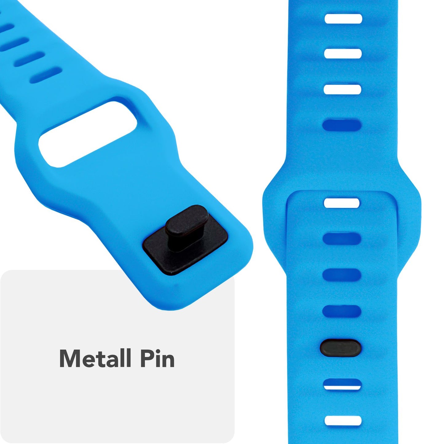 NALIA Motion Silikon Armband kompatibel mit Apple Watch Armband iWatch Series SE/10/9/8/7/6/5/4/3/2/1, 38/40/41/42mm, Ersatzarmband Soft Sportarmband mit Steck-Pin Verschluss