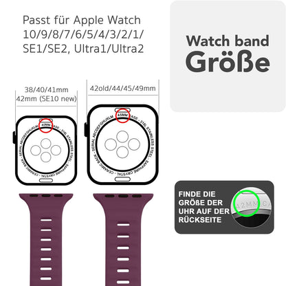 NALIA Motion Silikon Armband kompatibel mit Apple Watch Armband iWatch Series SE/10/9/8/7/6/5/4/3/2/1, 38/40/41/42mm, Ersatzarmband Soft Sportarmband mit Steck-Pin Verschluss