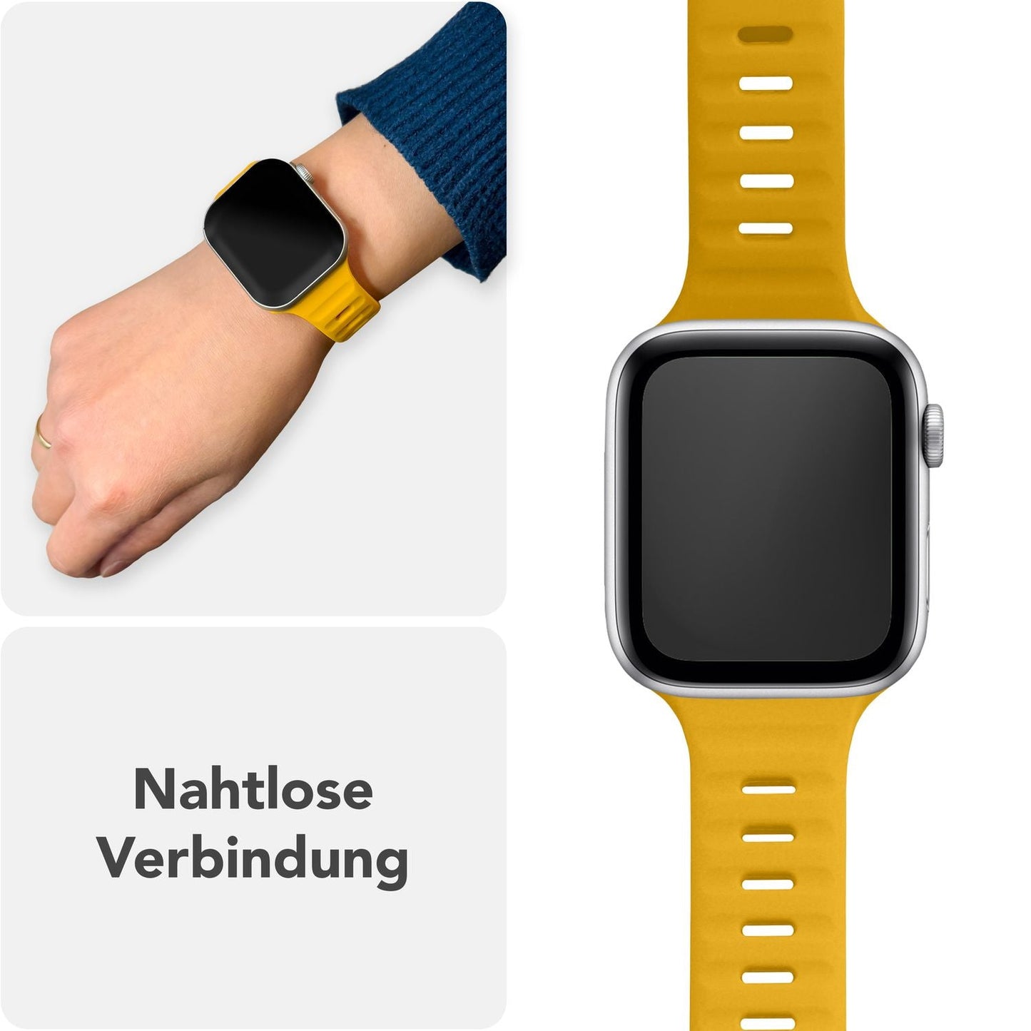 NALIA Motion Silikon Armband kompatibel mit Apple Watch Armband iWatch Series SE/10/9/8/7/6/5/4/3/2/1, 38/40/41/42mm, Ersatzarmband Soft Sportarmband mit Steck-Pin Verschluss
