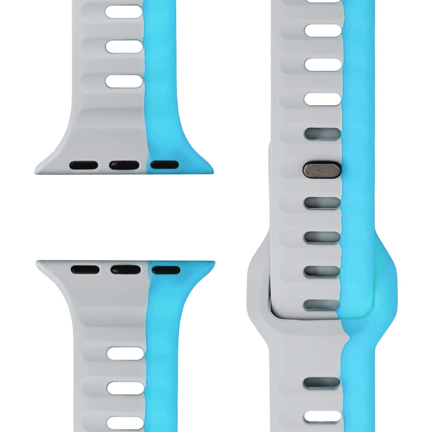 NALIA Motion Silikon Armband kompatibel mit Apple Watch Armband iWatch Series SE/10/9/8/7/6/5/4/3/2/1, 38/40/41/42mm, Ersatzarmband Soft Sportarmband mit Steck-Pin Verschluss