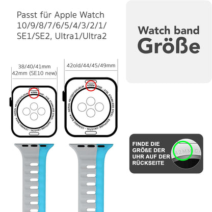 NALIA Motion Silikon Armband kompatibel mit Apple Watch Armband iWatch Series SE/10/9/8/7/6/5/4/3/2/1, 38/40/41/42mm, Ersatzarmband Soft Sportarmband mit Steck-Pin Verschluss