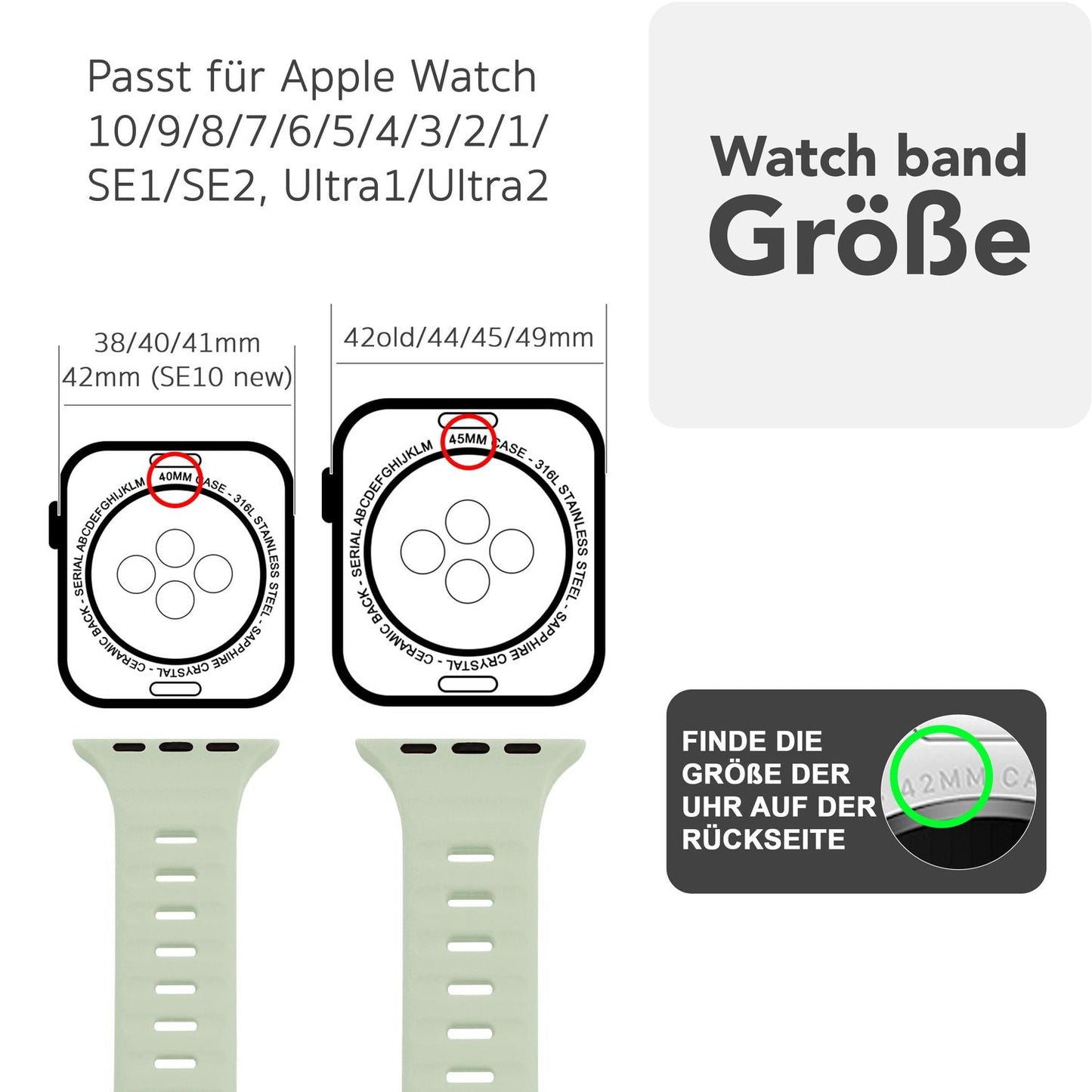 NALIA Motion Silikon Armband kompatibel mit Apple Watch Armband iWatch Series SE/10/9/8/7/6/5/4/3/2/1, 38/40/41/42mm, Ersatzarmband Soft Sportarmband mit Steck-Pin Verschluss