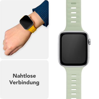 NALIA Motion Silikon Armband kompatibel mit Apple Watch Armband iWatch Series SE/10/9/8/7/6/5/4/3/2/1, 38/40/41/42mm, Ersatzarmband Soft Sportarmband mit Steck-Pin Verschluss