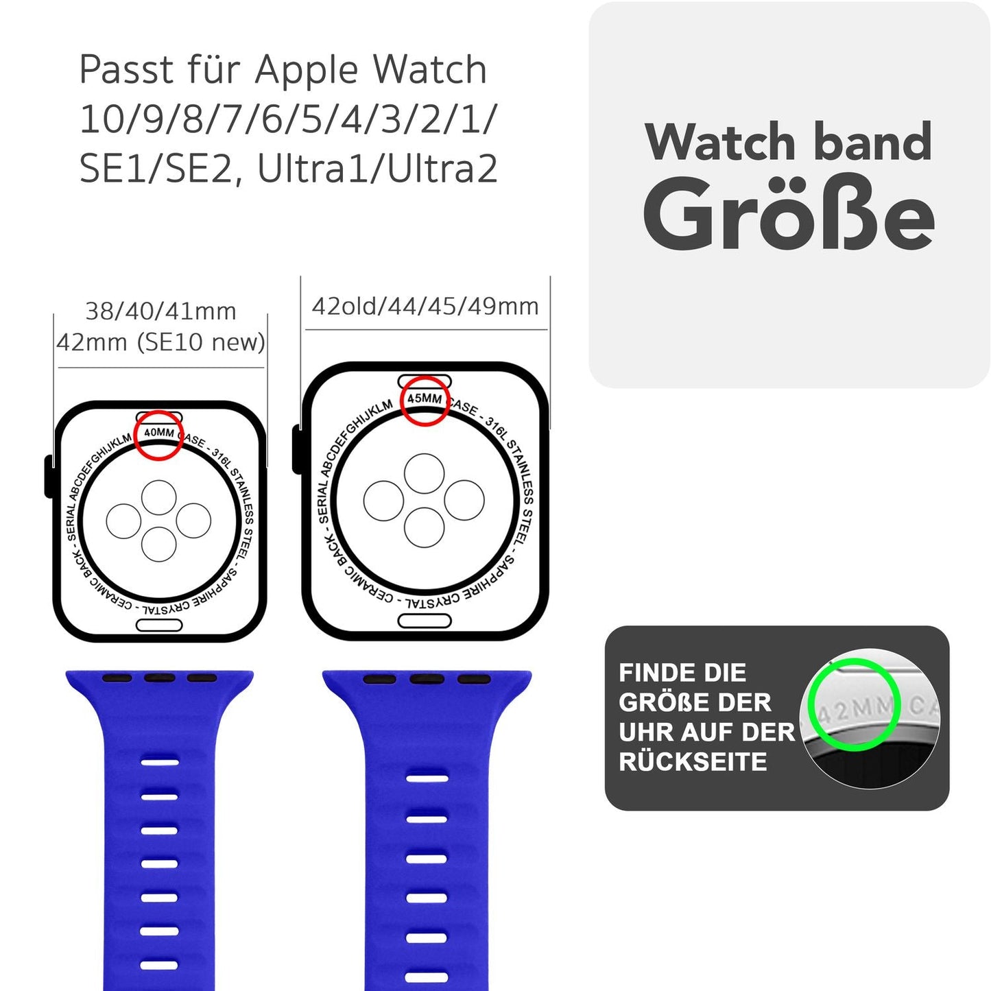 NALIA Motion Silikon Armband kompatibel mit Apple Watch Armband iWatch Series SE/10/9/8/7/6/5/4/3/2/1, 38/40/41/42mm, Ersatzarmband Soft Sportarmband mit Steck-Pin Verschluss