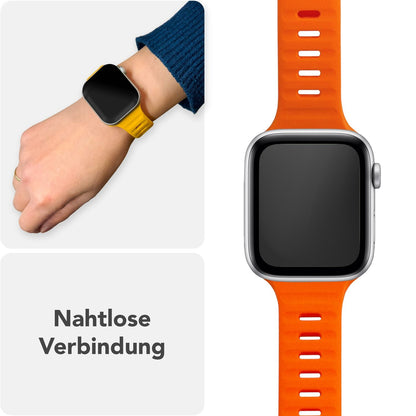 NALIA Motion Silikon Armband kompatibel mit Apple Watch Armband iWatch Series SE/10/9/8/7/6/5/4/3/2/1, 38/40/41/42mm, Ersatzarmband Soft Sportarmband mit Steck-Pin Verschluss