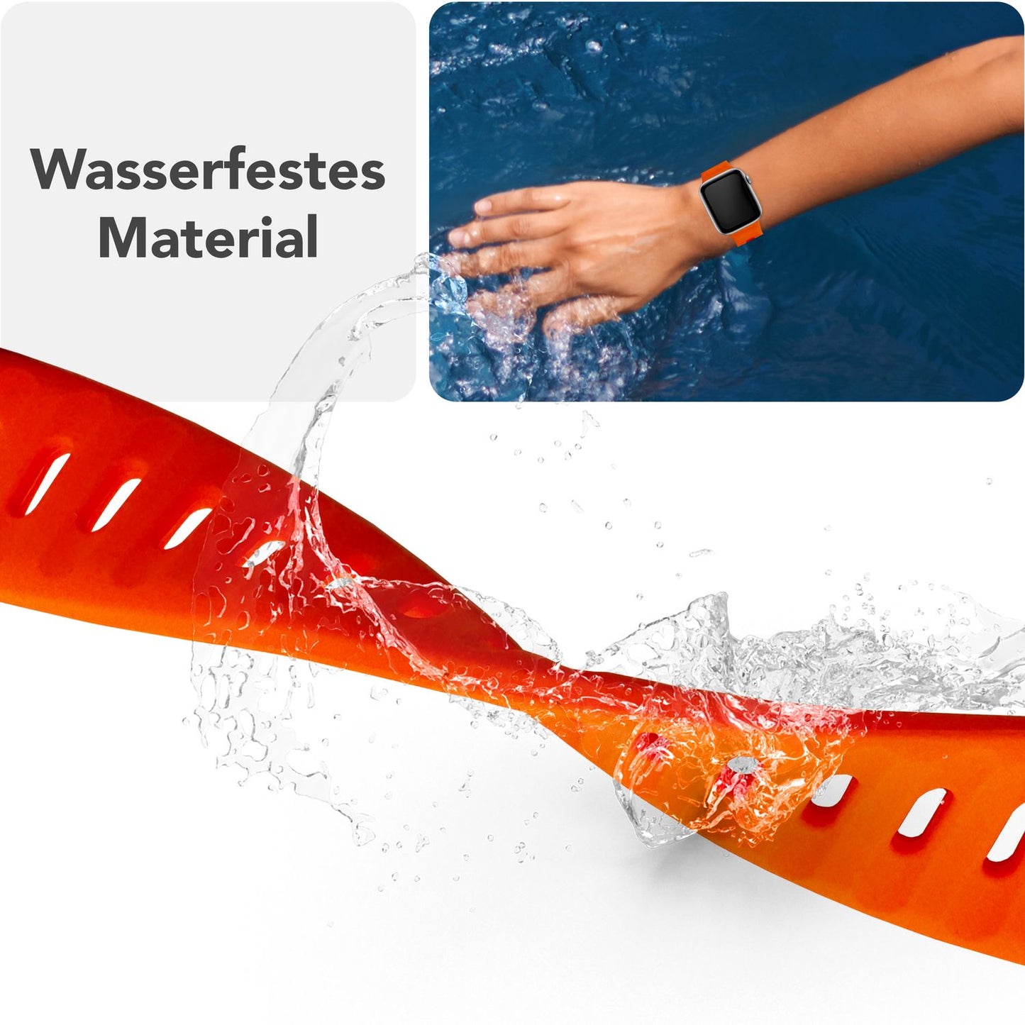 NALIA Motion Silikon Armband kompatibel mit Apple Watch Armband iWatch Series SE/10/9/8/7/6/5/4/3/2/1, 38/40/41/42mm, Ersatzarmband Soft Sportarmband mit Steck-Pin Verschluss
