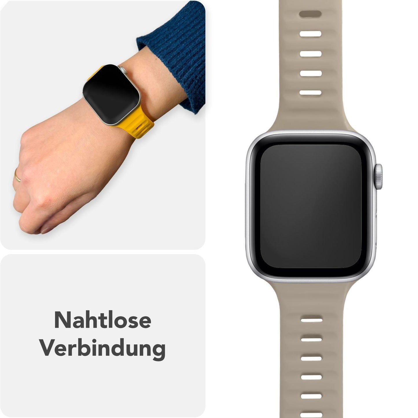 NALIA Motion Silikon Armband kompatibel mit Apple Watch Armband iWatch Series SE/10/9/8/7/6/5/4/3/2/1, 38/40/41/42mm, Ersatzarmband Soft Sportarmband mit Steck-Pin Verschluss
