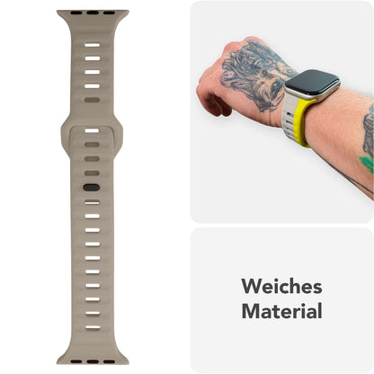 NALIA Motion Silikon Armband kompatibel mit Apple Watch Armband iWatch Series SE/10/9/8/7/6/5/4/3/2/1, 38/40/41/42mm, Ersatzarmband Soft Sportarmband mit Steck-Pin Verschluss