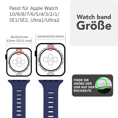 NALIA Motion Silikon Armband kompatibel mit Apple Watch Armband iWatch Series SE/10/9/8/7/6/5/4/3/2/1, 38/40/41/42mm, Ersatzarmband Soft Sportarmband mit Steck-Pin Verschluss