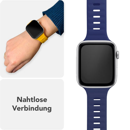 NALIA Motion Silikon Armband kompatibel mit Apple Watch Armband iWatch Series SE/10/9/8/7/6/5/4/3/2/1, 38/40/41/42mm, Ersatzarmband Soft Sportarmband mit Steck-Pin Verschluss